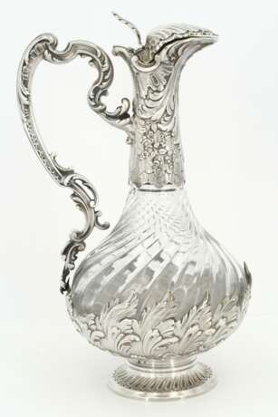 Rococo style silver and glass carafe - фото 2