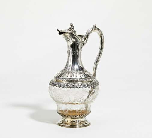 Silver and glass carafe with acanthus décor and engraved vines - Foto 1