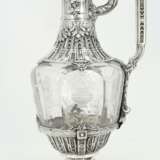 Silver and glass carafe with flower knob and laurel décor - фото 2