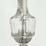 Silver and glass carafe with flower knob and laurel décor - photo 3