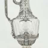 Silver and glass carafe with flower knob and laurel décor - фото 4