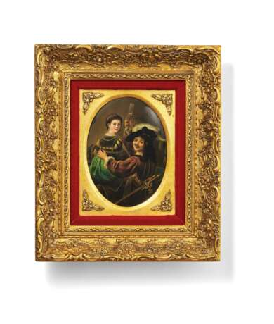Porzellangemälde Rembrandt und Saskia im Gleichnis vom verlorenen Sohn - Foto 1
