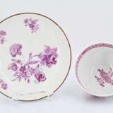 Two cups and saucers with floral décor - фото 4