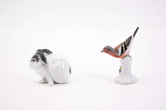 3 Tierfiguren Rabe, Buchfink und Kaninchen - photo 3