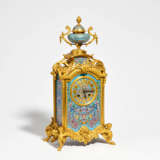 Pendulum clock with floral enamel décor - photo 1