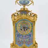 Pendulum clock with floral enamel décor - photo 2