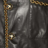 A CHOCOLATE BROWN LAMBSKIN PATCH POCKET JACKET - photo 3