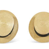 Three straw boater hats - фото 4