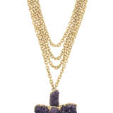 UNSIGNED CHANEL AMETHYST GEODE PENDANT NECKLACE - Foto 4