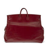 A PERSONALIZED ROUGE H CALF BOX LEATHER HAC BIRKIN 60 WITH GOLD HARDWARE - photo 2