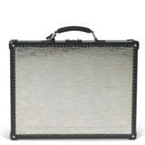 A SILVER METAL & BLACK LEATHER BRIEFCASE - photo 3