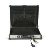 A SILVER METAL & BLACK LEATHER BRIEFCASE - фото 4