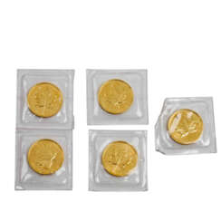 5 x Canada/GOLD - 5 Dollar 1982, Maple Leaf,