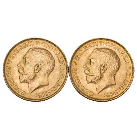 Great Britain - 2 x Sovereign, King George V, GOLD, - Foto 1
