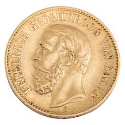 German Empire /GOLD - Baden, Friedrich 20 Mark 1873/G