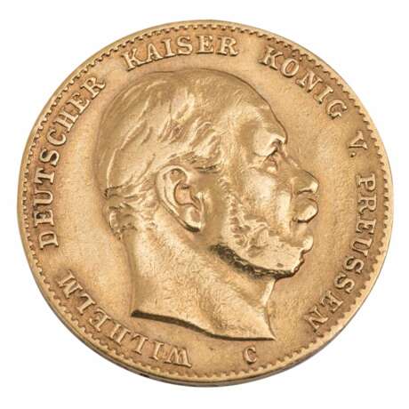 German Empire /GOLD - Prussia Wilhelm I. 10 Mark 1877/C - Foto 1