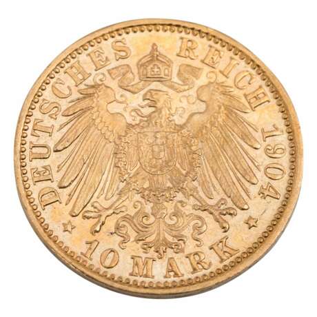 Württemberg/GOLD - 10 Mark 1904 F, - Foto 2