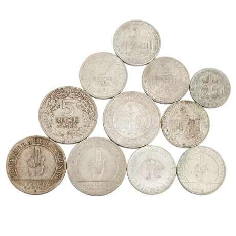 Weimar Republic - Collection of 11 coins, - фото 2