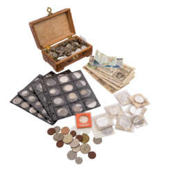 Small treasure trove of coins and medals,
