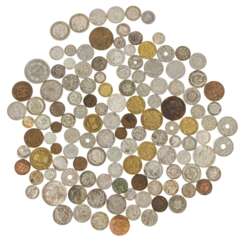 Mixed lot of various silver coins and mostly small coins,