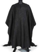 A BLACK BROCADE CAFTAN