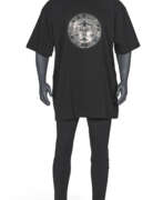Chemise. A PAIR OF BLACK T-SHIRTS FEATURING SILVER RHINESTONE-STUDDED NAACP LOGO