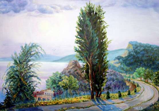 Дорога воспоминаний Canvas Oil paint Impressionism Landscape painting 2013 - photo 1