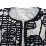 A PRINTED BLACK AND WHITE COTTON CAFTAN - фото 5