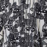 A PRINTED BLACK AND WHITE COTTON CAFTAN - фото 6
