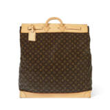 A BROWN MONOGRAM CANVAS STEAMER 55 BAG WITH GOLD HARDWARE - photo 3