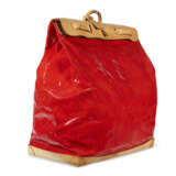 A RED MONOGRAM VERNIS STEAMER 65 BAG WITH GOLD HARDWARE - photo 2