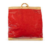 A RED MONOGRAM VERNIS STEAMER 65 BAG WITH GOLD HARDWARE - photo 3