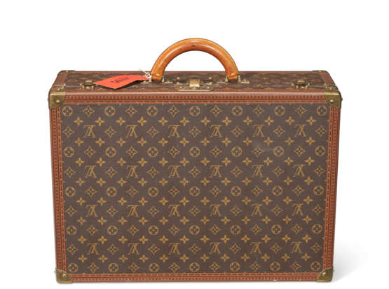 A PAIR OF PERSONALIZED BROWN MONOGRAM CANVAS HARDSIDED SUITCASES - photo 2