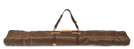 A BROWN MONOGRAM CANVAS SKI BAG WITH GOLD HARDWARE - photo 1