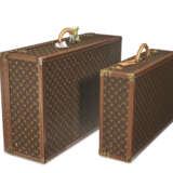 A PAIR OF BROWN MONOGRAM CANVAS HARDSIDED SUITCASES - фото 1