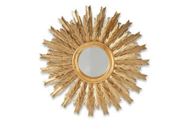 A CARVED GILTWOOD SUNBURST MIRROR