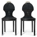 A PAIR OF REGENCY STYLE EBONIZED HALL CHAIRS - photo 5