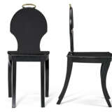 A PAIR OF REGENCY STYLE EBONIZED HALL CHAIRS - photo 6