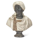 A CARVED MARBLE BUST OF A MOOR - фото 4