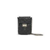 A BLACK AGED LAMBSKIN LEATHER MINI REISSUE POCHETTE ON CHAIN WITH SILVER HARDWARE - photo 1