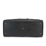 A PERSONALIZED BLACK BUFFALO LEATHER GALOP 60 TRAVEL BAG WITH GOLD HARDWARE - фото 3