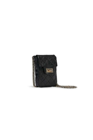 A BLACK AGED LAMBSKIN LEATHER MINI REISSUE POCHETTE ON CHAIN WITH SILVER HARDWARE - photo 3