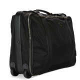 A BLACK NYLON ROLLING SUITCASE WITH SILVER HARDWARE - фото 3