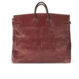 A PERSONALIZED ROUGE H CALF BOX LEATHER HAC BIRKIN 55 WITH GOLD HARDWARE - Foto 4