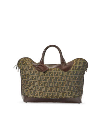 A PAIR OF DARK GREEN & BROWN MONOGRAM CANVAS DUFFLE BAGS WITH SILVER HARDWARE - photo 2