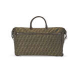 A PAIR OF DARK GREEN & BROWN MONOGRAM CANVAS ROLLING DUFFLE BAGS WITH SILVER HARDWARE - фото 2