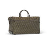 A PAIR OF DARK GREEN & BROWN MONOGRAM CANVAS ROLLING DUFFLE BAGS WITH SILVER HARDWARE - Foto 5