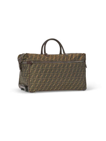A PAIR OF DARK GREEN & BROWN MONOGRAM CANVAS ROLLING DUFFLE BAGS WITH SILVER HARDWARE - фото 5