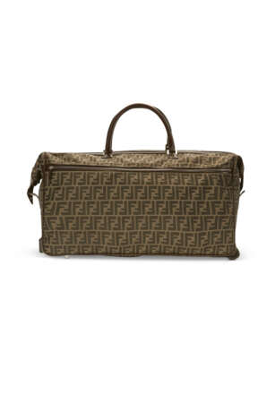 A PAIR OF DARK GREEN & BROWN MONOGRAM CANVAS ROLLING DUFFLE BAGS WITH SILVER HARDWARE - photo 6