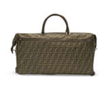 A PAIR OF DARK GREEN & BROWN MONOGRAM CANVAS ROLLING DUFFLE BAGS WITH SILVER HARDWARE - фото 6